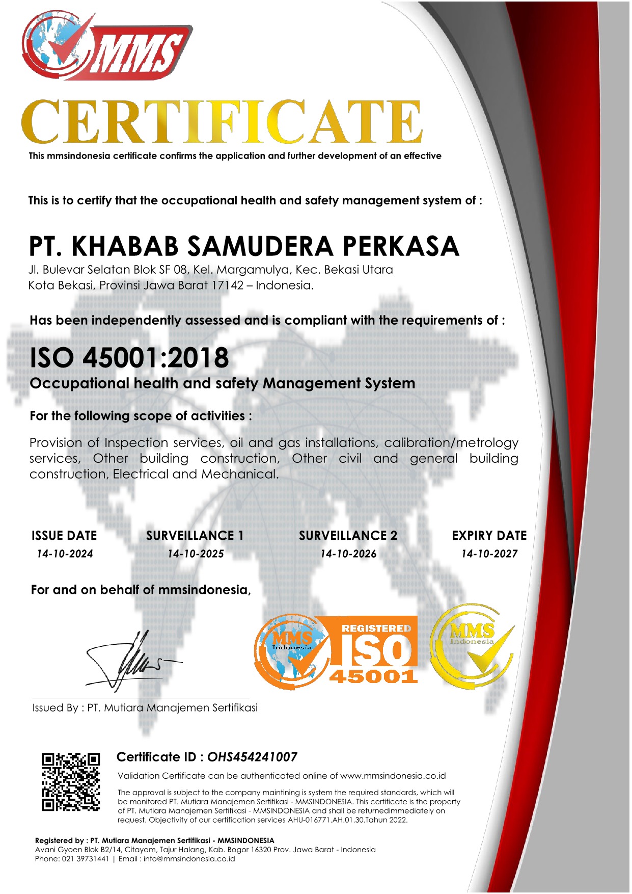 ISO 45001 Certificate