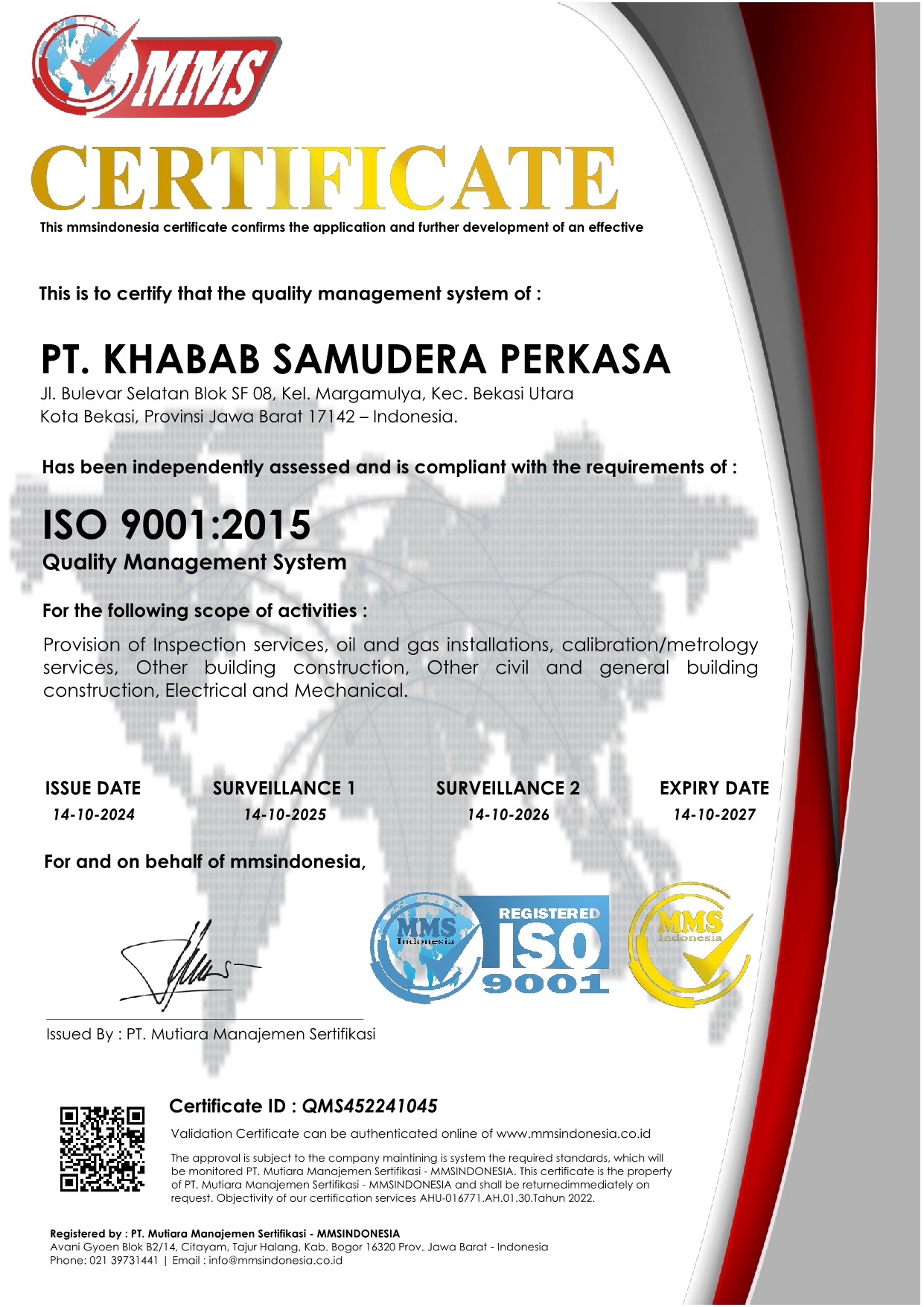 ISO 9001 Certificate